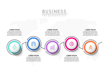 Fototapete - Vector business Presentation Connecting Steps Infographic Template