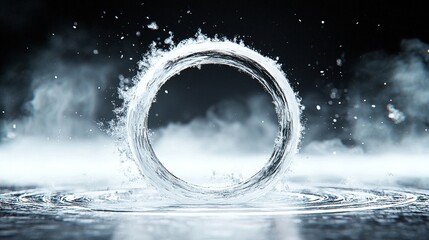 Poster - Abstract Ink Ripple Converging into Center Core