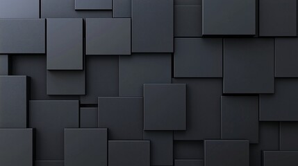 Poster - Abstract Layered Black Squares Background