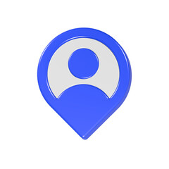 Fototapete - people with pin location icon symbol 3d rendering