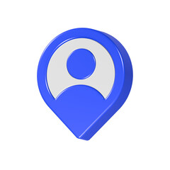 Fototapete - people with pin location icon symbol 3d rendering