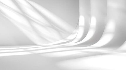 Poster - Diagonal White Stripes With Gentle Shadows Minimalist Abstract Background