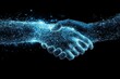 © Po - business developmen concept. Digital handshake symbolizing collaboration and connection in a tech-driven world.