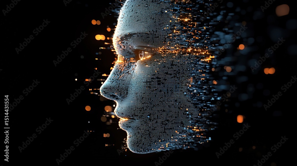 Digital abstraction of a human face - an AI-powered visualization ...
