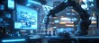 © jiray - Robotic Arm Precision in Blue-Lit Automated Manufacturing Facility