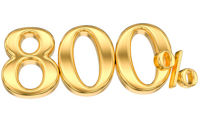 Leinwandbilder - Gold Percent 800 Number 3D