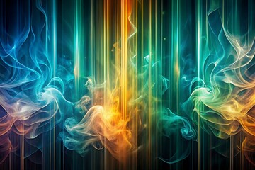 Poster - Abstract background with colorful smoke and light effects creating a modern and vibrant design with flowing lines and textures for artistic expression