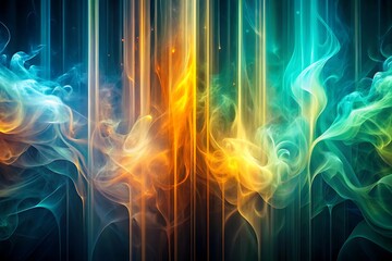 Poster - Abstract flowing lines with vibrant colors creating a modern and artistic background design, perfect for digital wallpaper and graphic elements