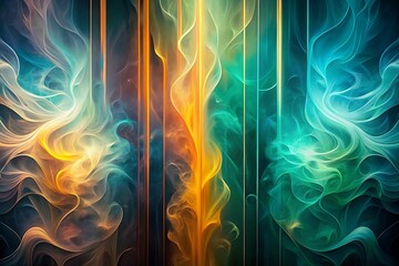 Poster - Abstract smoky background with vibrant colors and dynamic flowing lines creating a modern artistic texture and decorative graphic design element