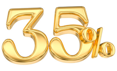 Leinwandbilder - Gold Percent 35 Number 3D