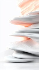 Poster - Abstract Monochrome Canyon with Peach Highlights