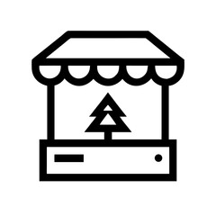 Poster - Christmas market stall icon, for website design