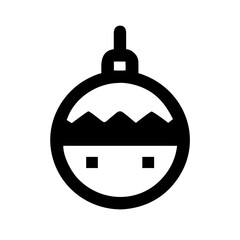 Poster - Christmas ornament icon, black and white, for festive design