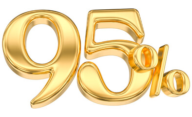 Leinwandbilder - Gold Percent 95 Number 3D