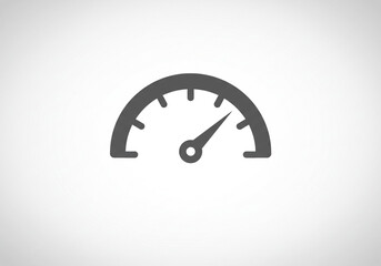 Fototapete - A simple gray speedometer icon with a needle pointing to the right on a white background image view