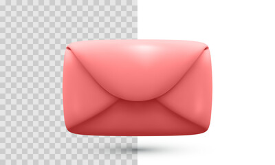Poster - Pink Closed Envelope Icon In 3D Minimal Style. Vector Illustration Representing Mail, Message, Communication, UI Notification Element, Email Symbol Or Contact Concept For Web Or App.