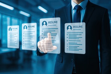 Poster - In a modern business environment strategic decision-making drives efficiency and innovation through digital resume review and talent acquisition processes