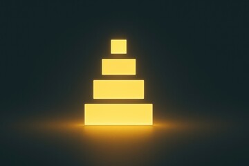 Poster - A glowing foundation stacked rectangles symbolizes strategic growth and decision-making highlighting innovation and business leadership in a clean modern design