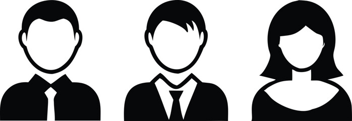 Poster - Simple user profile avatar designs in silhouette with transparency for various applications
