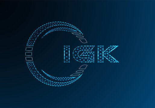 IGK low poly letter logo vector design. IGK lower poly logo design. Low poly logo.