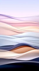 Poster - Abstract Pastel Landscape with Soft Wavy Hills and Gradient Background