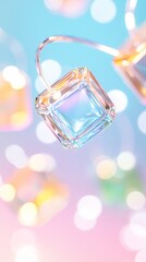 Poster - Ethereal Network of Glowing Octagonal Glass Cells