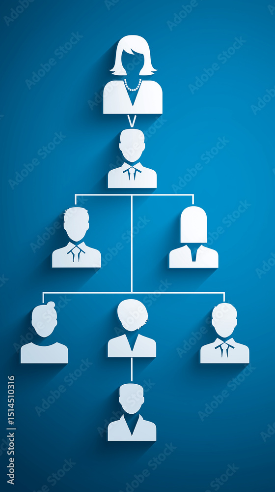 Business concept. Chart of business organization structure and roles ...