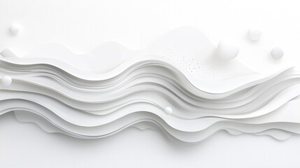 Poster - White Abstract Wave Background Texture