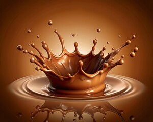 Poster - A captivating chocolate splash with droplets frozen in time, creating a delicious and visually stunning display of liquid motion and sweet indulgence