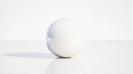 Poster - White Ceramic Sphere on Matte Surface with Subtle Lighting