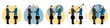 © rudall30 - Business partnership and teamwork concept outline illustration set, flat vector design