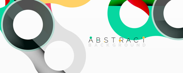 Aufkleber - Modern abstract design. Overlapping circles, vibrant colors create dynamic composition. Clean lines, minimalist aesthetic.