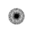 © rinie yuniartini - Abstract Circular Design with Radial Lines and Central Dark Spot, Ink Drawing