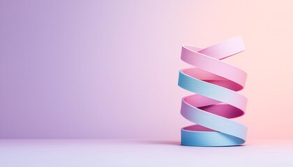 Poster - Abstract Spiral Ribbons in Gradient Purple Pink and Blue