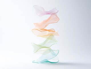 Poster - Abstract Spiral Waveform in Smoky Pastel Tones
