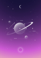 Poster - Minimalist universe aesthetics blended with subtle cosmic details for a futuristic presentation design.