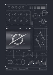 Poster - Universe background for presentation design. Brochure template with space elements. Minimalistic color space. Universe exploration concept.