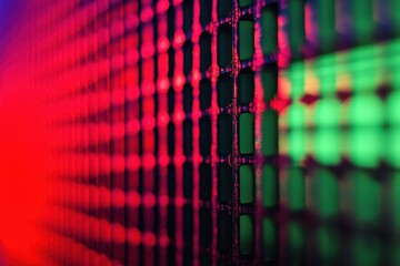 Poster - Bright neon squares move dynamically towards the viewer in an engaging visual experience, Neon squares moving to the camera, vj video
