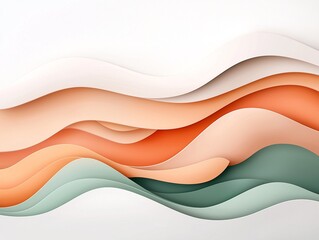 Poster - Abstract Layered Wave Background in Pastel Colors