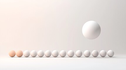 Poster - Floating Spheres Asymmetrical Layout: Pale Orange to White Gradient