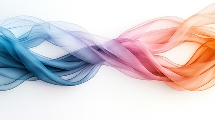 Poster - Floating Translucent Pastel Ribbons Abstract Background
