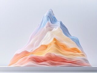 Leinwandbilder - Pastel Layered Abstract Mountain Landscape