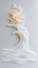 Poster - Abstract Minimalist Wave Pattern in White with Diffused Light