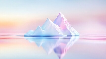 Poster - Pastel Mirrored Mountains in Calm Water