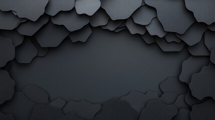 Poster - Abstract Monochrome Hexagon Background with Layered Texture