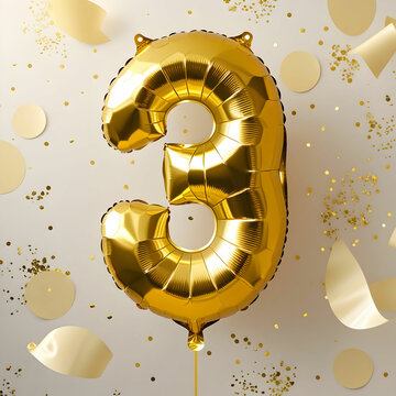 A letter 3 birthday ballon