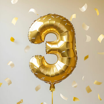 A letter 3 birthday ballon