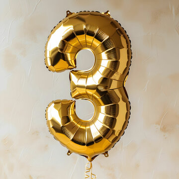 A letter 3 birthday ballon