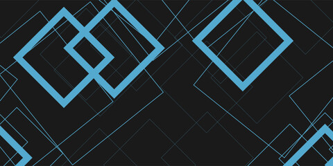 Aufkleber - abstract minimal black background with blue geometric shape.