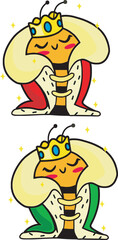  Isolated decorative queen bee vector illustration with transparent background 